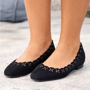 Michael Kors Black Scalloped Flats - Thalia